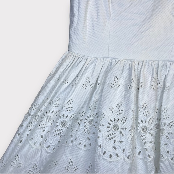 Vintage 60s Lanz White Floral Eyelet High Waisted Sheath‎ Sundress - Picture 7 of 7